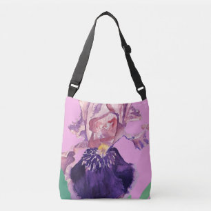 Iris Wasserfarbe Lila Floral Tasche Crossbody Bag