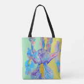 Iris Watercolor Blue Blume Floral Tote Bag Tasche (Rückseite)