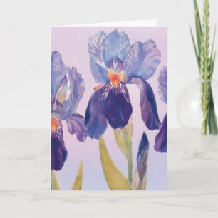 Iris Watercolor Grußkarte mit Umschlag Karte
