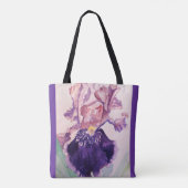 Iris Watercolor Lila Blume Blumentegel Tasche (Rückseite)