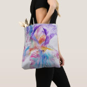 Iris Watercolor Lila Blume Blumentegel Tasche (Von Nahem)