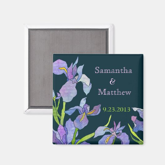 Iris Wedding Save the Date Magnet (Vorderseite/Rückseite)