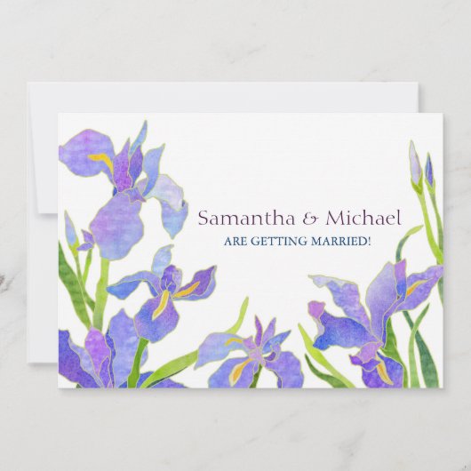 Iris Wedding Save the Date Wedding Einladungen (Vorderseite)