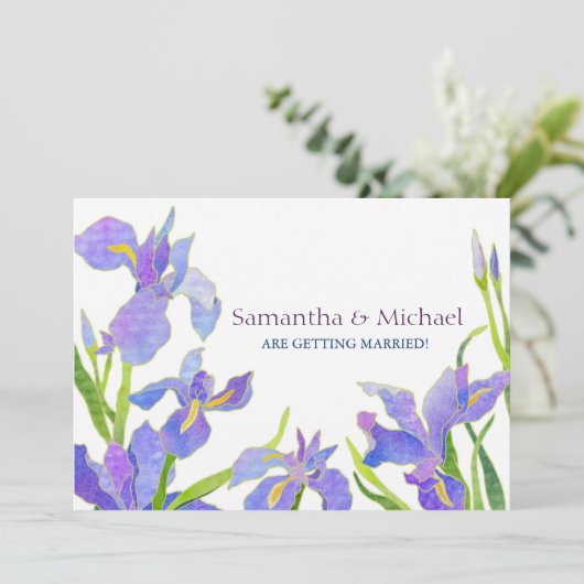 Iris Wedding Save the Date Wedding Einladungen (Stehend Vorderseite)