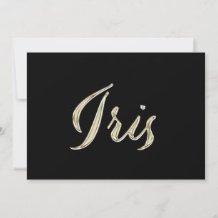 Iris white gold Handwriting Karte
