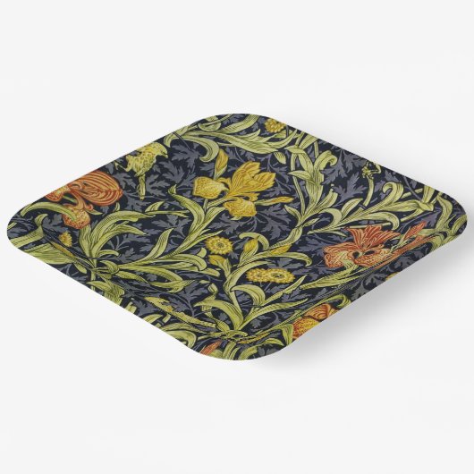 Iris William Morris Muster Pappteller (Gewinkelt)
