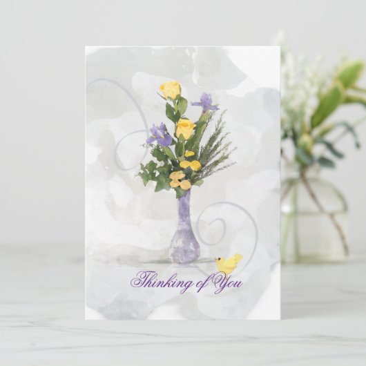 Iris & Yellow Roses Denken Sie an Sie (Stehend Vorderseite)