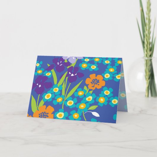 Irisblauer japanischer Irislesekarte Karte (Vorderseite)