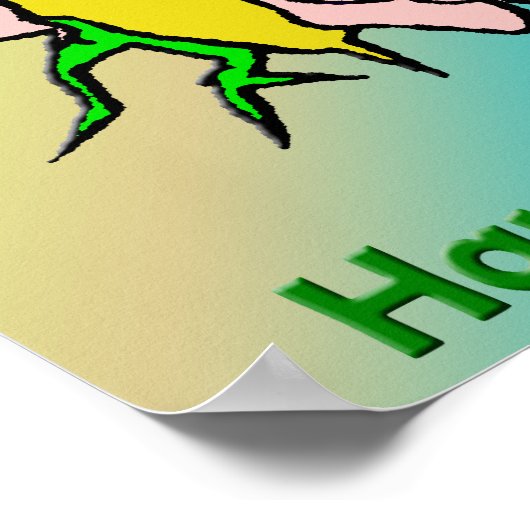 Irisblende mit grünem Bierplakat Poster (Ecke)