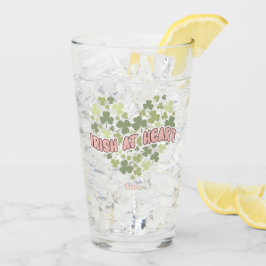 Irisch am Heart St. Patrick's Day Personalisiert Glas