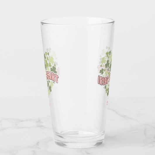 Irisch am Heart St. Patrick's Day Personalisiert Glas (Links)