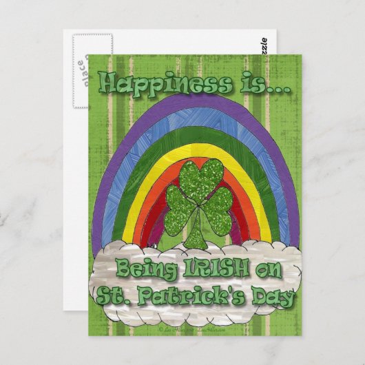 Irisch am St. Patrick's Day Postkarte (Vorne/Hinten)