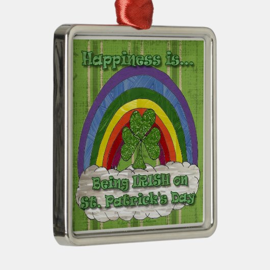 Irisch am St. Patrick's Day Silbernes Ornament (Rechts)