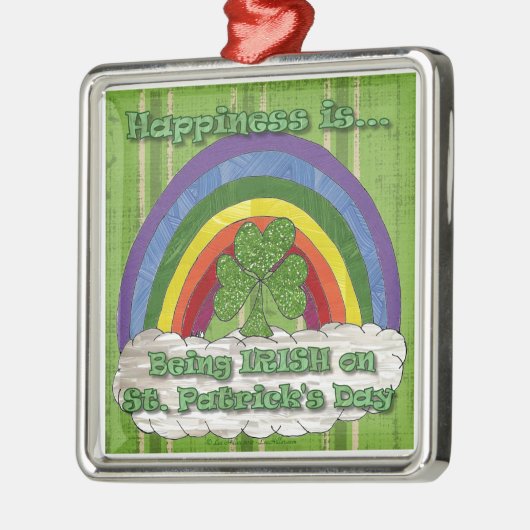 Irisch am St. Patrick's Day Silbernes Ornament (Links)