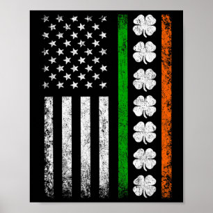 Irisch-amerikanische Flagge Irland-Flagge St. Patr Poster