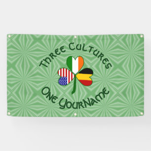 Irisch-amerikanisches Kleeblatt-Flag Personalisier Banner