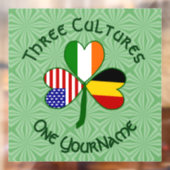 Irisch-amerikanisches Kleeblatt-Flag Personalisier Fensteraufkleber (Blatt 2)