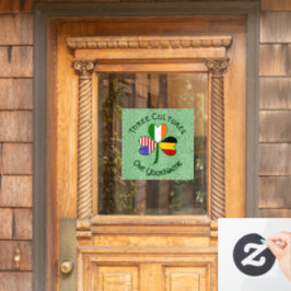 Irisch-amerikanisches Kleeblatt-Flag Personalisier Fensteraufkleber