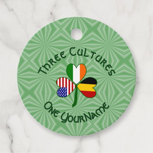 Irisch-amerikanisches Kleeblatt-Flag Personalisier Geschenkanhänger (Vorderseite)