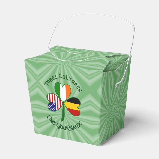 Irisch-amerikanisches Kleeblatt-Flag Personalisier Geschenkschachtel (Vorderseite)