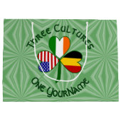 Irisch-amerikanisches Kleeblatt-Flag Personalisier Große Geschenktüte (Rückseite)