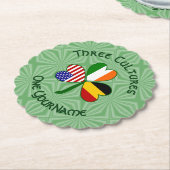 Irisch-amerikanisches Kleeblatt-Flag Personalisier Untersetzer (angewinkelt)
