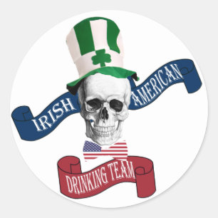 Irisch-amerikanisches Trinkteam Runder Aufkleber