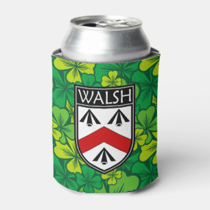 Irisch - Clan Walsh Wappen & Kleeblatt Dosenkühler