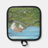 Irisch, Cottage, Schafe, Irland  Topflappen (Vorderseite)