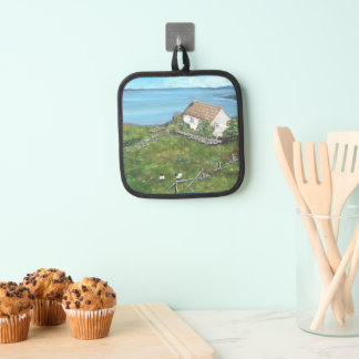 Irisch, Cottage, Schafe, Irland Topflappen