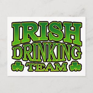 irisch Drink Team Postcard Postkarte