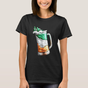 Irisch Flagge Farbglas Bier auf St. Patricks D T-Shirt