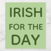 Irisch für den Tag Weinetikett (Einzelnes Label)