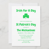 Irisch für einen Tag Einladung (Vorderseite)