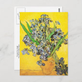 Irisch gegen gelben Hintergrund Van Gogh Fine Art Postkarte (Vorne/Hinten)