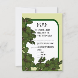 Irisch grün, und Kleeblatt Hochzeit R.S.V.P RSVP Karte