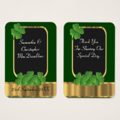 Irisch grüne Gastgeschenk Hochzeit danke (Vorne & Hinten)