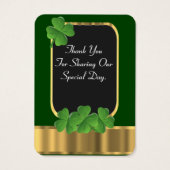 Irisch grüne Gastgeschenk Hochzeit danke (Rückseite)