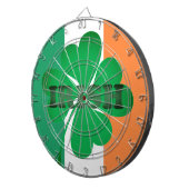 Irisch-grüne Typografie mit glücklicher vierblättr Dartscheibe (Vorderseite rechts)