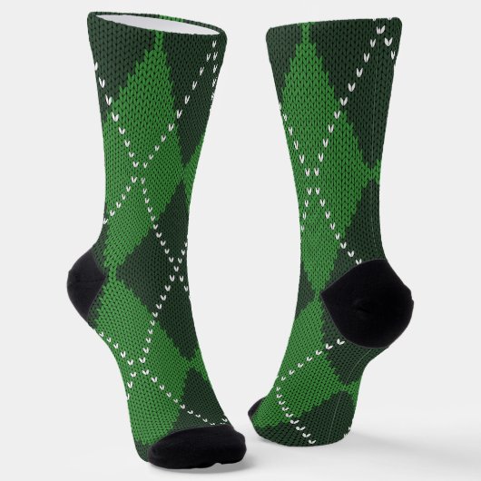 Irisch grüner Argyle Socken (Gewinkelt)