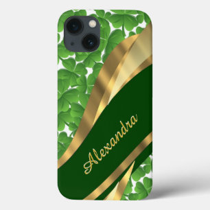 Irisch-grünes Kleeblatt personalisiert Case-Mate iPhone Hülle