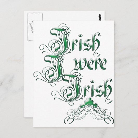 Irisch Ich war irisch Postkarte (Vorne/Hinten)