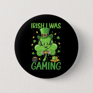 Irisch Ich war St. Patricks Day Gamer Boys Videosp Button