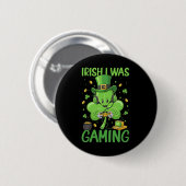 Irisch Ich war St. Patricks Day Gamer Boys Videosp Button (Vorne & Hinten)