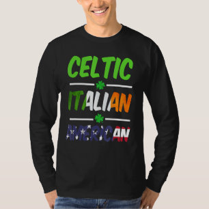 Irisch-Italienische Flagge und Kleeblatt-st-patent T-Shirt