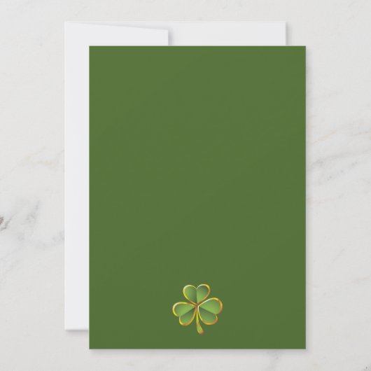 Irisch Kleeblatt grün Saint Patrick's Day Hochzeit Einladung (Rückseite)
