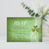 Irisch Kleeblatt grün St. Patrick's Day Hochzeit R RSVP Karte (Stehend Vorderseite)