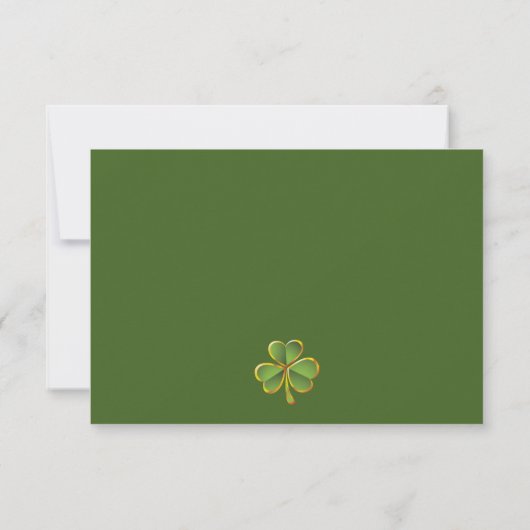 Irisch Kleeblatt grün St. Patrick's Day Hochzeit R RSVP Karte (Rückseite)