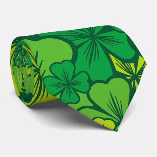 Irisch - Kleeblatt Krawatte (Gerollt)