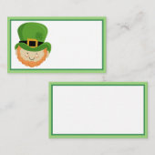 Irisch-Kobold mit vierblättriges Kleeblatt Visitenkarte (Vorne/Hinten)